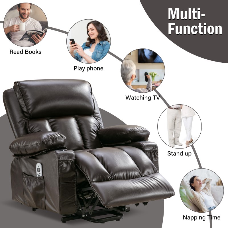 XDL23 Power Lift Recliner Chair With Heat And Massage And Cup